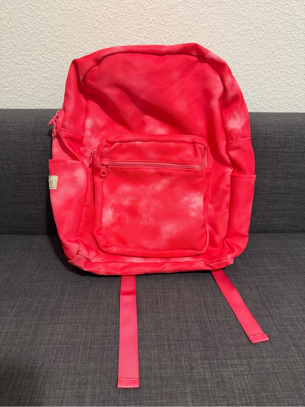 Fucsia Pink Tie-Dye Canvas Backpack - Casual Daypack